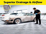 Giantz 20PCS Garage Floor Tiles Interlocking Drainage Non-Slip Tiles Heavy Duty for Workshop Grey GFT-40X40-20P-GR