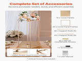 Wedding Flower Stand, 10PCS 80cm Column Flower Stand, Floral Stands with Metal Laminate, Gold V952-HLHJLFT10J80SU4X0001V0