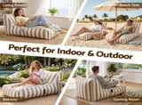 Artiss Outdoor Bag Chair with Filler Splash-Proofbag Lounge DIY Stuffed Animal Storage BD-LOUNGE-TAWH-4FILLER