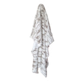 J Elliot Home Lynx Wild Cat Faux Fur Throw Rug 130 x 160cm V442-IDC-THROW-LYNX-IVORY-RE