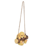 Resin Swinging Puppy Dog Statue Simulation Animal Model Figurine Sculpture Crafts Outdoor Garden V1294-YM0523-3111210397111