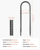 VEVOR 254 mm 12 Pack Rebar Stakes Heavy Duty U Shape Galvanized Ground Anchors V952-LWDDUX102INC9VPD6001V0