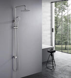 2023 Brushed Nickel Solid Stainless Steel 304 made shower set w diverter 200 mm head sprayer hand V549-NICKELSHOWERSET