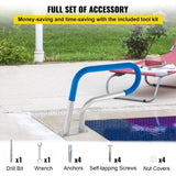 Pool Rail 30x22 Pool Railing 304 Stainless Steel 250LBS Load Capacity Silver Rustproof Pool Handrail V952-BXGYCFS3W30X22YC1V0
