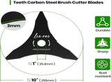 (2-Set) 10" x 3 Teeth Carbon Steel Brush Cutter with Washers - 2 and 2 Washers V1258-DP02-C-906