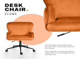 Desk Armchair - Home Office Swivel Chair Adjustable Height Seat PLUME ORANGE V274-FT-VOC-001BK-PKN