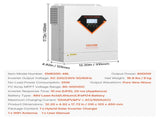 Hybrid Solar Inverter, 6000W, All in One Pure Sine Wave Power Inverter Charger, 220V AC, with V952-LWGPNKYTJ23038TOPV7