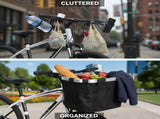 Front Bicycle Basket, Oxford Fabric Foldable Quick-Release Bike Carrier with Aluminum Alloy Frame & V1192-AZ-W-18483