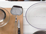 Square Fine Mesh Skimmer Spoon,Stainless Steel Oil Strainer with Long Handle,Durable Separator for V1369-AZ3-W-14770