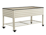 Green Fingers Mobile Raised Garden Bed With Wheels Storage Shelf 81cm Height for Vegetables Herb GB-AG-PLAT-WLS-WH