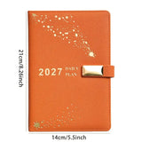 2027 Hardcover Daily Planner Textured Faux Leather Cover, Smooth Eye-Friendly Thick Paper, Gift Box V1232-JSBLH-005