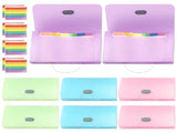8PCS A6 Expanding File Folder Set, 13-Pocket Mini Accordion File Organiser, Portable Flash Card V1192-AZ-W-18372