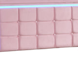 Levede King Floating Bed Frame LED Headboard USB Pink BF1062-K
