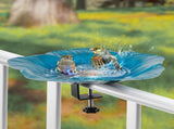 Deck Mounted Bowl Bird Bath for Railing Large 33cm Balcony Clearance Modern Bird Waterer with Stake V1259-DP01-A-3642