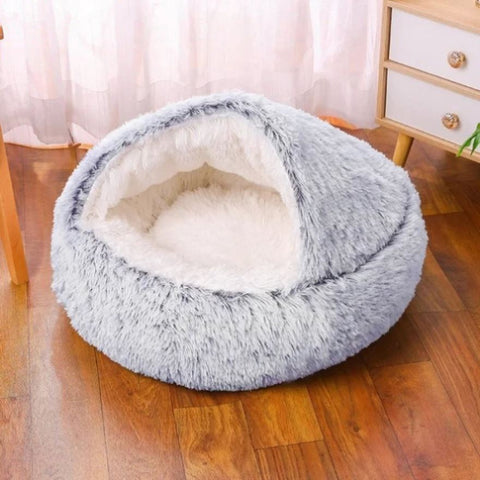 Grey Large PawfectFriend Cozy Burrowing Cave Pet Bed for Dogs Cats Kitten Plush Warm Soft Sleeping V571-740111698832