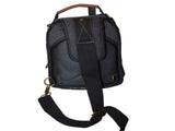 FIB Canvas Sling Bag Shoulder Strap Messenger Travel Pack w Tablet Pocket - Black V563-A1201C-BLACK