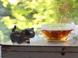 Ceramic Cat Figurine, Black Home and Office Adornment, Compact Size, Realistic Appearance V1369-AZ3-W-18335
