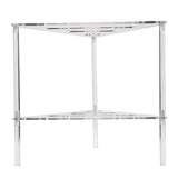 Acrylic Corner Shower ShelfShower Organizer, Corner Shower Shelf Hollow Design 2 Tier Clear for V1369-AZ3-W-16195