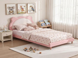 Artiss King Single Pink Kids Bed Frame for Girls Bedroom Cute Animal Upholstered BFRAME-G-KITTY-KS-PK-AB