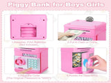 Smart ATM Piggy Bank with Password Lock & Coin Slot Educational Money Box for Kids, Saves Coins & V1107-CS-ETCQG1