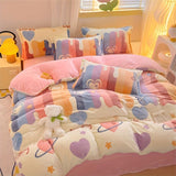 Lucky Heart-Shaped Bedding Set 3-Piece Bedding Heart Pattern Bedding Soft - Love - themed powder V1106-DSZ-BED-001-LOV-150-200CM