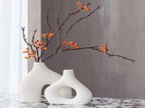 Ceramic Set of 2 Modern White Vases for Home Dcor V178-35712