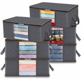 6 Pack 35L Clothes Storage Bag, Foldable Underbed Storage Box, Quilt Storage Cover Closet Organizer, V1188-MS-227-1935