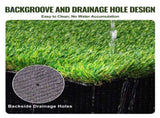 Artifical Grass, 3 x 5 ft Rug Green Turf, 1.38" Fake Door Mat Outdoor Patio Lawn Decoration, Easy to V952-RZCP1J3X5FT1TWKGWV0