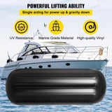 Boat Fenders, 10" x 28" Ribbed Fender, 4 Pack Bumpers, Hole Through Middle Ribbed Inflatable V952-DNB10X28YCBHQHS01V0