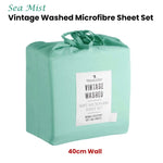 Blake & Lindsay Sea Mist Vintage Washed Microfibre Sheet Set 40cm Wall Queen V442-LED-SHEETS-WASHEDMICROFIBRE-SEAMIST-QS