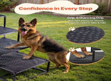 Dog Stairs for Car, 4 Steps Extra Wide Foldable Dog Ramp for Large Dogs with Non-Slip Surface, V952-KZDGLTEKJCDJEVRSN001V0