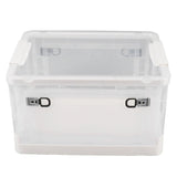 Clear Storage Box Foldable Stackable 3 Sides Opening Transparent Organizer Bin with Wheels for Books V1294-YM0901-3116230012812