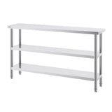 Stainless Steel Food Prep Table, 356 x 1524 x 864 mm Commercial Kitchen Worktable, with 2 Adjustable V952-CFBXGGZTSCGZFXOQBV0