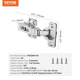 Cabinet Hinges, 60 Packs Full Overlay Kitchen Cabinet Door Hinges, 100 Degree Opening Angel Soft V952-OSCJJL60JWKST501YV0