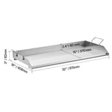 Stainless Steel Griddle, 32x16 inch Universal Flat Top Rectangular Plate, Gas Grill Griddle for BBQ V952-DCJPBXG3217INLUP8V0