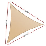 Instahut Shade Sail Cloth Shadecloth Triangle Sun Canopy 3.6x3.6x3.6M SAIL-DL-L-36X36X36-C-SA