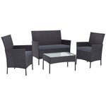 Gardeon 4 Seater Outdoor Sofa Set with Storage Cover Wicker Table Chair DarkGrey ODF-PATIO-17007-GR-AB-COVER