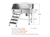 86.4 cm Dog Washing Station, Stainless Steel Pet Grooming Tub Bathtub, Professional Dog Wash Sink V952-BXGCWYG34CZJQTV6N002V0