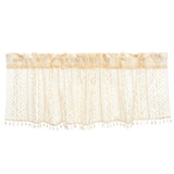 Beige Crochet Window Curtain Tassels Simple Installation for Home V1370-AZ4-14984