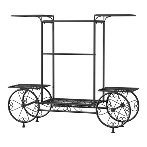 Artiss Plant Stand 6 Tier Iron 4 Wheeler DIY-PS-WHEEL-6T-BK
