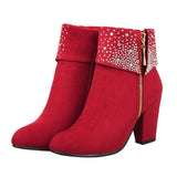 1 Pair Red High Heel Wedding Boots for Women, Stylish Rubber PU Material Shoes for Elegant and V1369-AZ3-W-14357