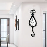 Black Cat-Shaped Clock Home Decor Clock Unique Wall Clock High-Quality Clock Cat V1347-115-BLA-23670
