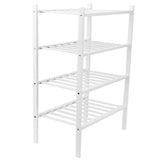 4 Tier Shoe Rack White Stackable Shoes Rack Organizer Multifunctional Bamboo Shoe Rack for Home V1294-YM0521-3117230094411