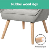 Artiss Armchair Lounge Chair Accent Chairs Sofa Linen Fabric Cushion Seat Grey UPHO-B-ARM06-FB-GY