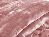 Laura Hill 800-GSM Mink Blanket Queen Size Double-Sided Soft Plush Bed Faux Throw Rug Pink MNKHV-PK