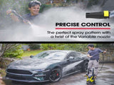 JET-USA RX530 Electric High Pressure Washer, 2400PSI 3 Nozzles, Brush Head Cleaner, Detergent Bottle V219-PRWELEJT30SA
