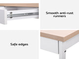 Artiss Computer Desk Drawer Storage Oak 100CM MET-DESK-118-OA