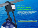 Boat Fender Hanger, Boat Rail and Cleat Fender Clips, Quick Connect and Release Fender Lines, Boat V1192-AZ-W-1025