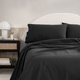 Royal Comfort Vintage Washed 100 % Cotton Sheet Set Single - Charcoal ABM-10002569
