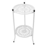 50cm Double Layer Plant Stand Iron Multifunctional Flower Rack Flower Shelf for Balcony Entryway V1294-YM0901-3111240020111